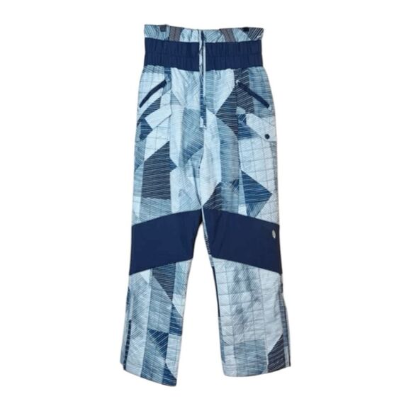 Free People FP Movement Indigo Patch Printed All Prepped Bib Overalls Blue White - Picture 5 of 15